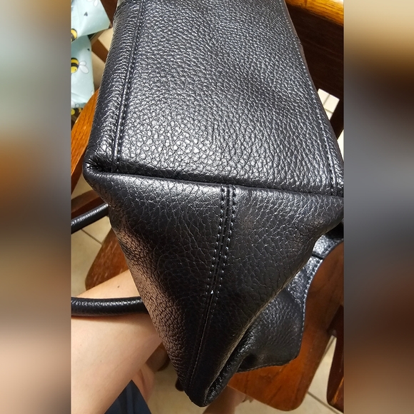 Brooks Brothers Black Pebbeled Leather Shoulder Sachel Handbag NWT - Picture 6 of 14